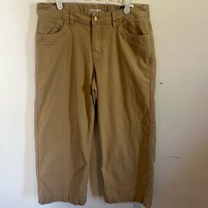 Toad&Co Khaki Wide-Leg capri pants